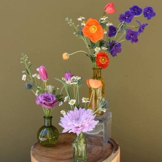 Colorful Flowers in a Bud Vase - The English Garden