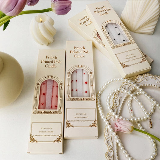 Heart Print Candle Set