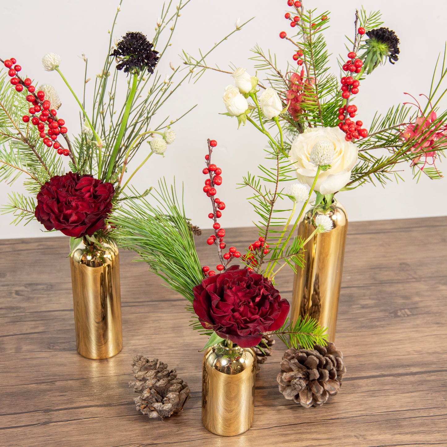 Holiday Bud Vase Clusters
