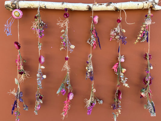 Custom Hanging Dried Flower Wall Piece - The English Garden