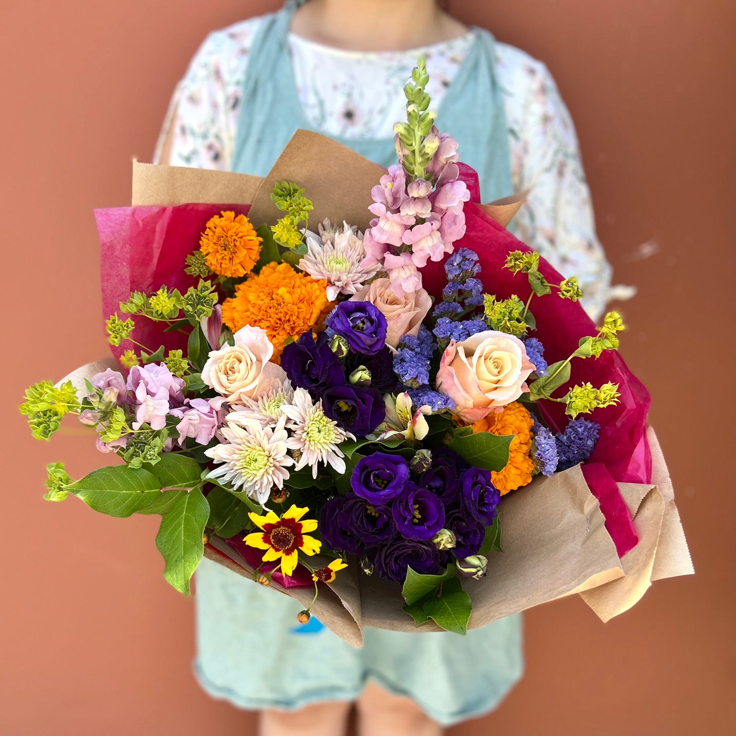 Rainbow Hand-Tied Bouquet - The English Garden