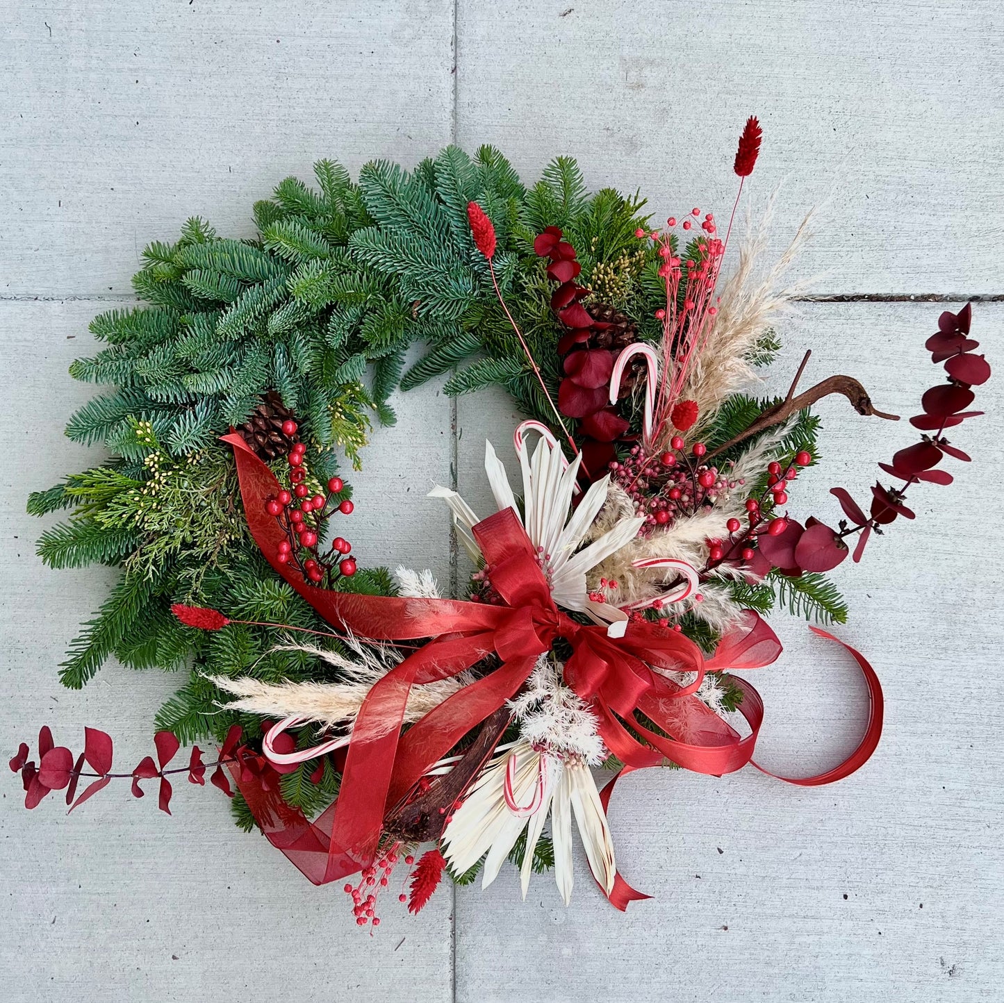 Candy Cane Wreath - The English Garden