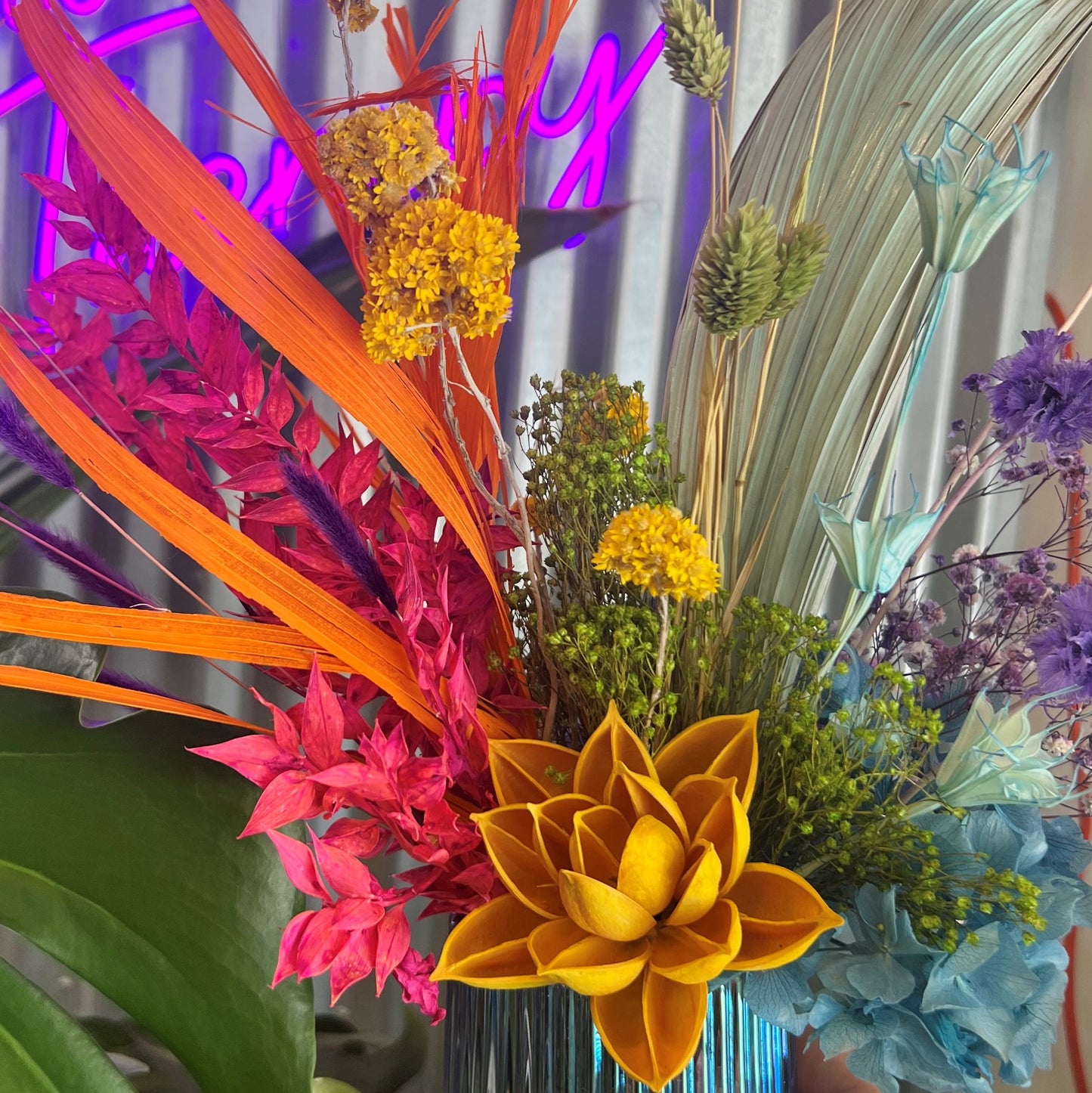 Rainbow Dried Arrangement - The English Garden