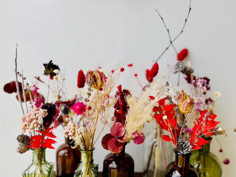 Dried preserved flower arrangement