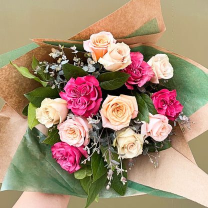 Classic Hand Tied Rose Bouquet - The English Garden