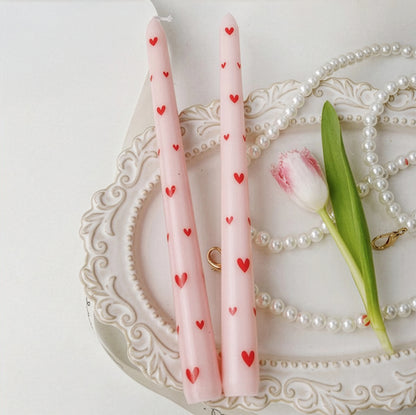 Heart Print Candle Set