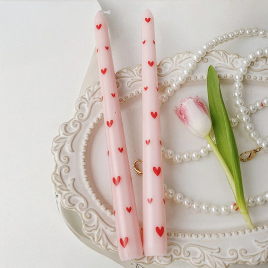 Heart Print Candle Set