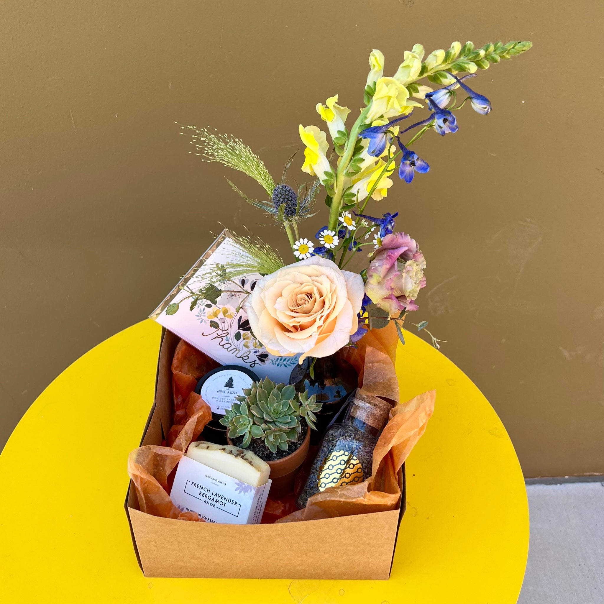 Flowers, Succulents, and Goodies Gift Box - The English Garden