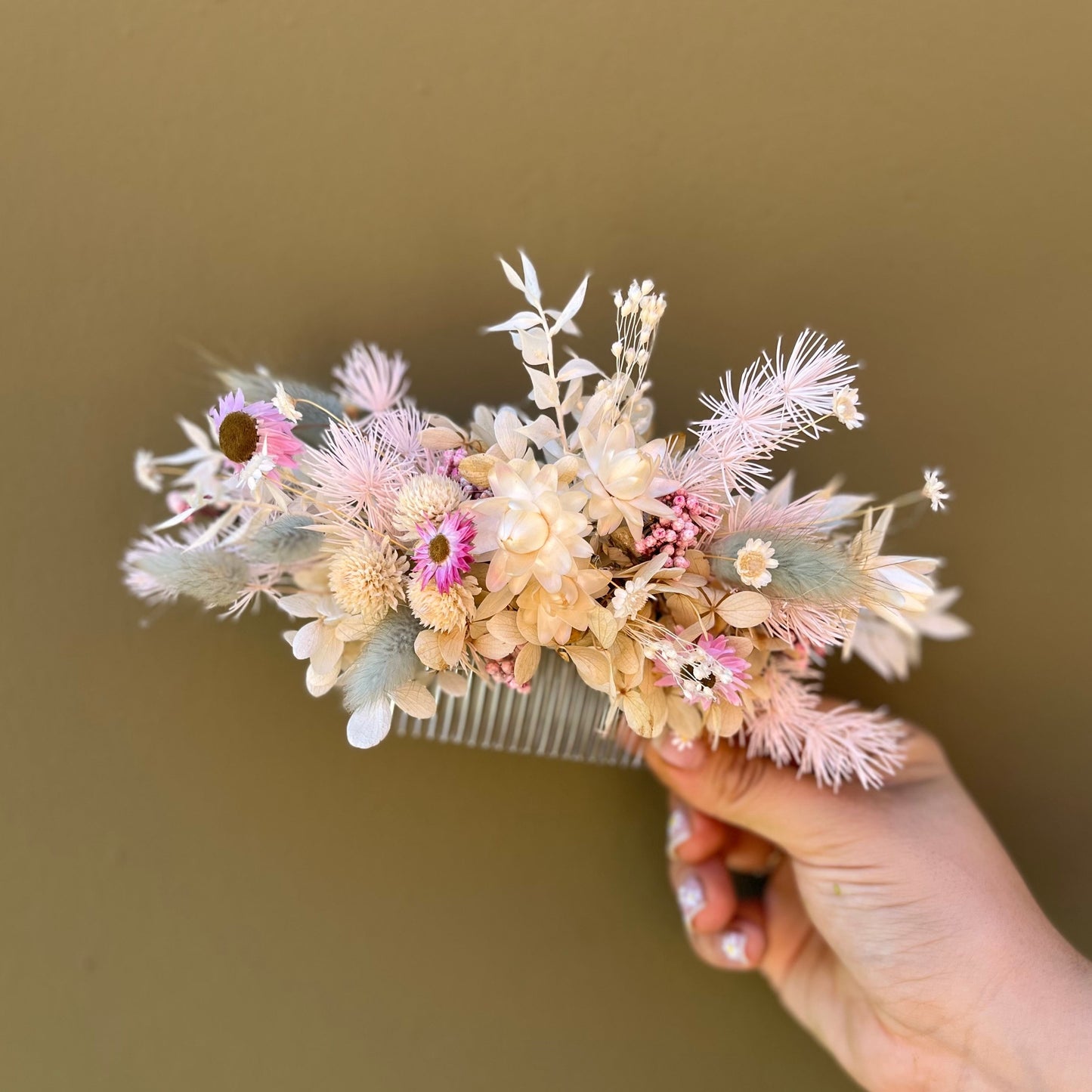 Dried Flower Hair Comb - The English Garden