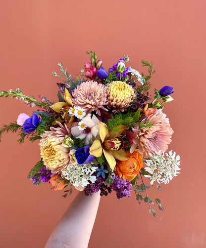 Rainbow Hand-Tied Bouquet - The English Garden